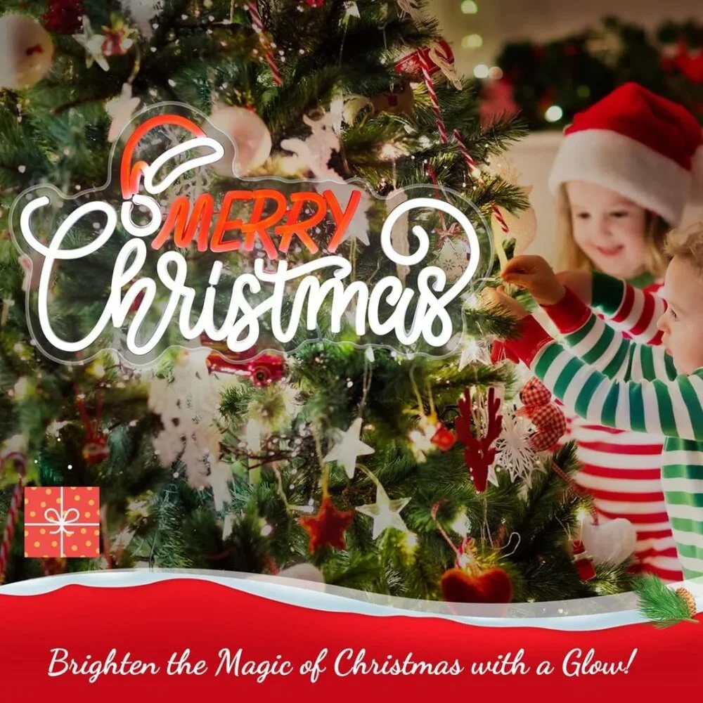 Christmas Neon Sign Led Candy Dimmable Light Up Sign for Wall Decorations